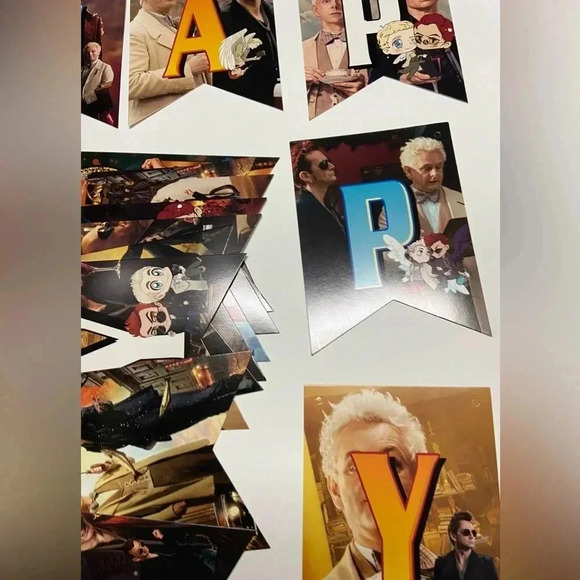 Good Omens - Happy Birthday Banner, Cake  Topper & Cupcake Toppers 🎉 - Picture 10 of 14